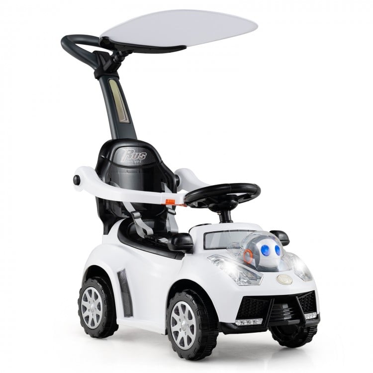 3 in 1 Push Car for Toddler Stroller Sliding Walking Car for Boys and Girls-White