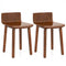 Wood Dining Chair Set of 2 Farmhouse Kitchen Dining Room Chairs Mid-Century Modern Armless Side Chairs-Brown
