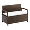 Outdoor Storage Bench Deck Box Patio Furniture with Cushion-White