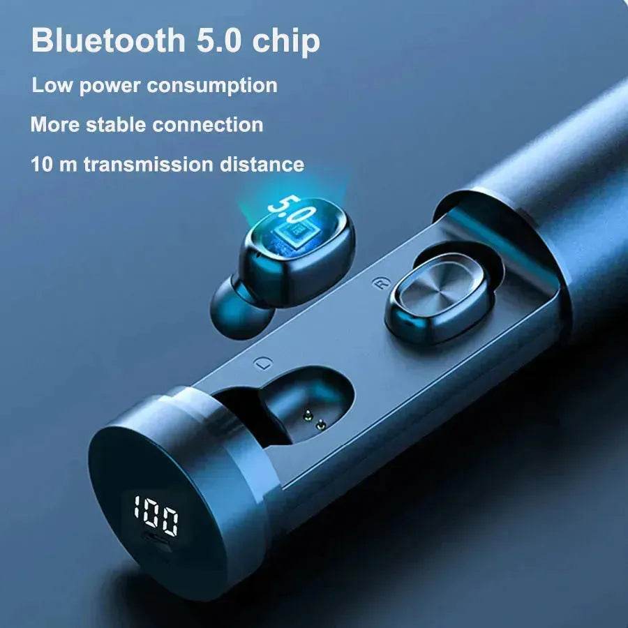 TWS Bluetooth Earphones V5.0 Wireless In-ear Stereo Sound MIC Headphones 8D HIFI Noise Canceling Sport Headsets for IOS Android 
