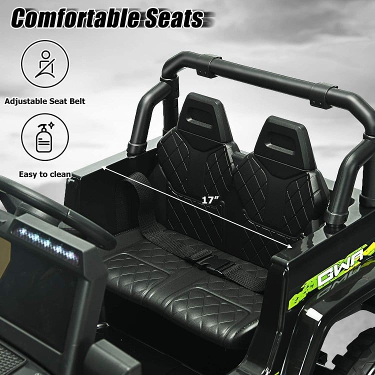 12V Kids Ride-on Jeep Car with 2.4 G Remote Control-Black & Green