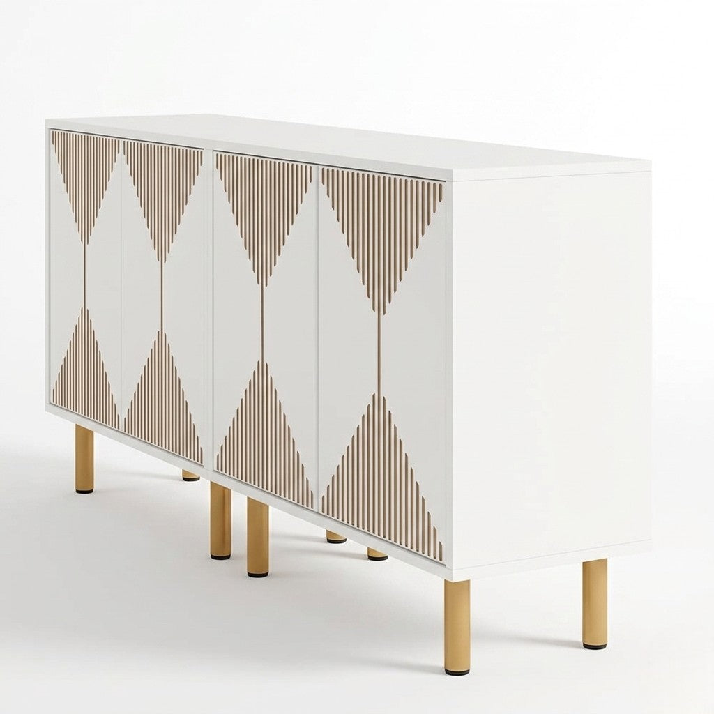 59" Storage Sideboard Buffet with Doors, Modern Wooden Accent Cabinet