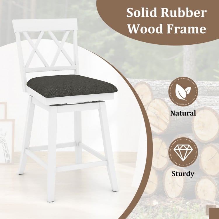 24 Inch Counter Height Barstools with Backrest and Upholstered Seat Cushion for Kitchen Dining Room-24 Inch