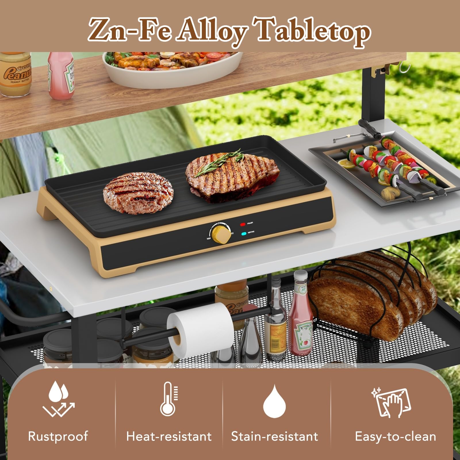 Giantex 2-Piece Outdoor Kitchen Grill Cart Set