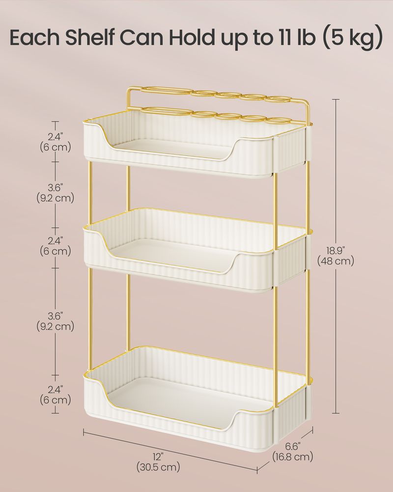 SONGMICS 3-Tier Makeup Organizer 