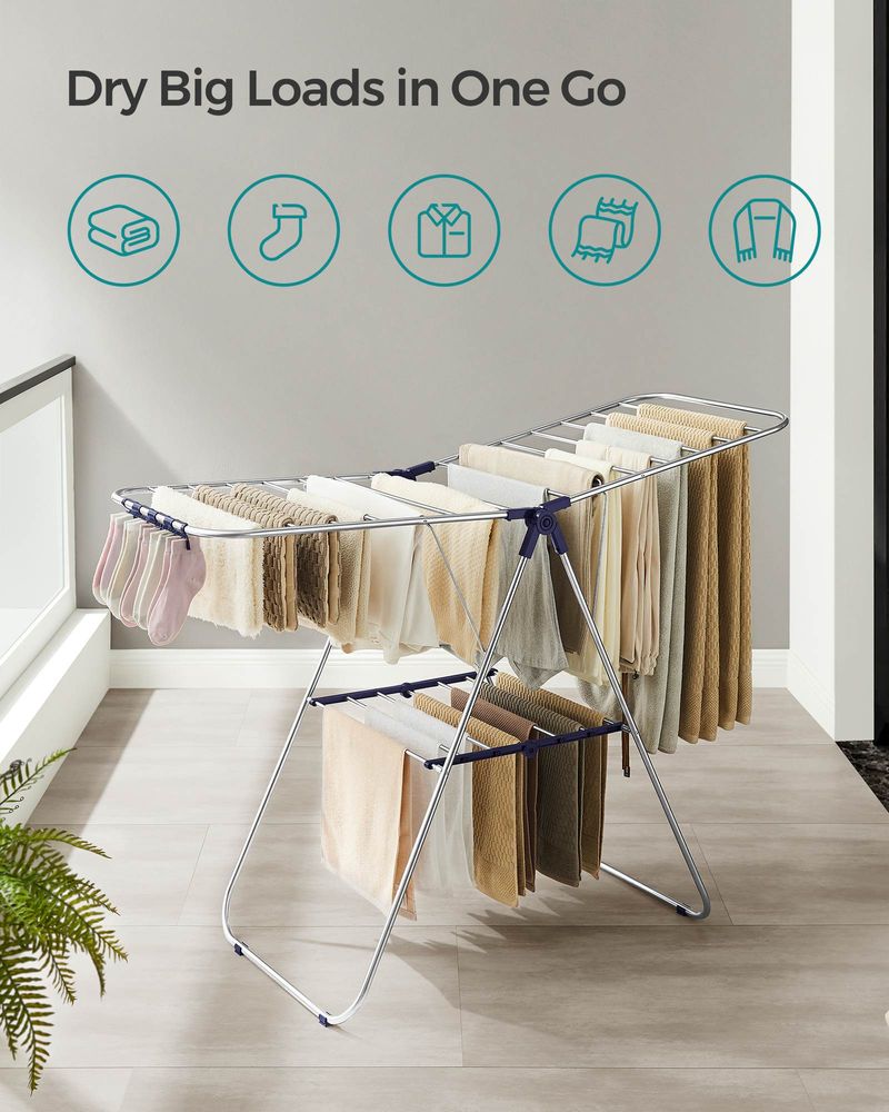 SONGMICS Clothes Drying Rack with Sock Clips 