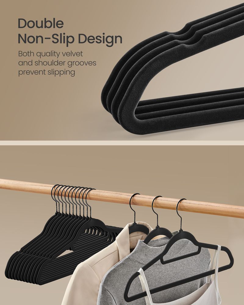 SONGMICS Clothes Hanger with Rose Gold Swivel Hook 