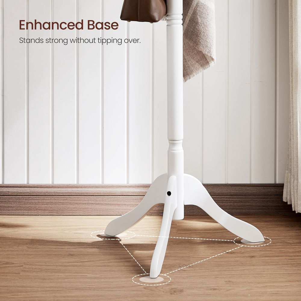 VASAGLE Solid Wood Coat Rack and Stand with 10 Hooks 