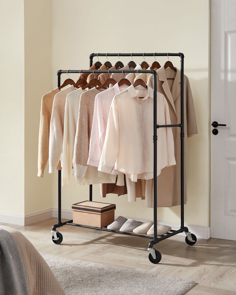 SONGMICS 39.4 Inch Clothing Rack with Storage Shelf 