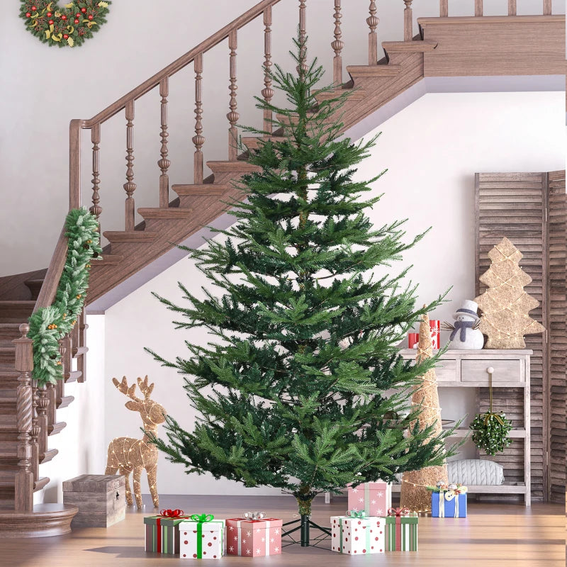 HOMCOM Artificial Christmas Tree with Metal Base, Classic Green Xmas Tree for Holiday Decoration 