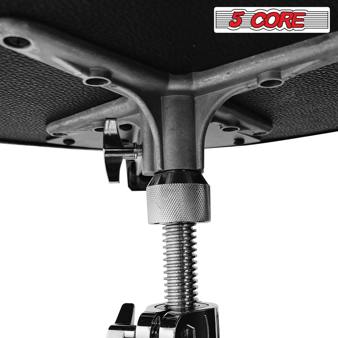 5Core Drum Throne Padded Guitar Stool Backrest Drummer Seat for Adults & Kids BLACK