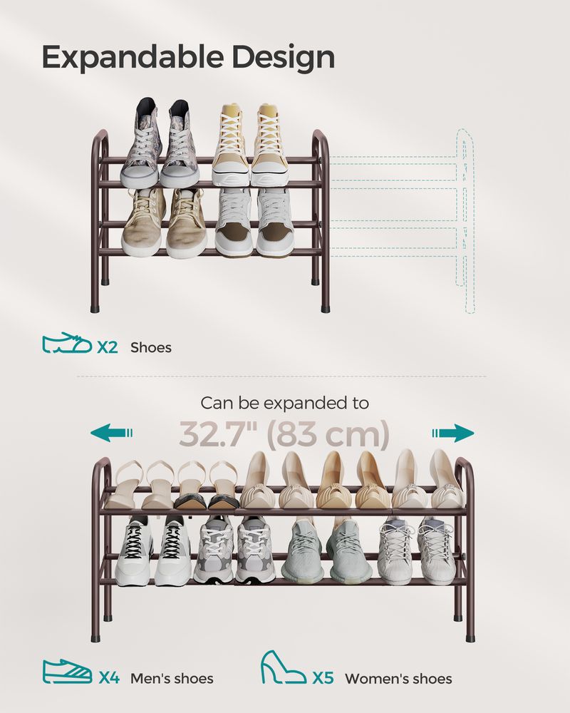 SONGMICS Expandable Shoe Rack 