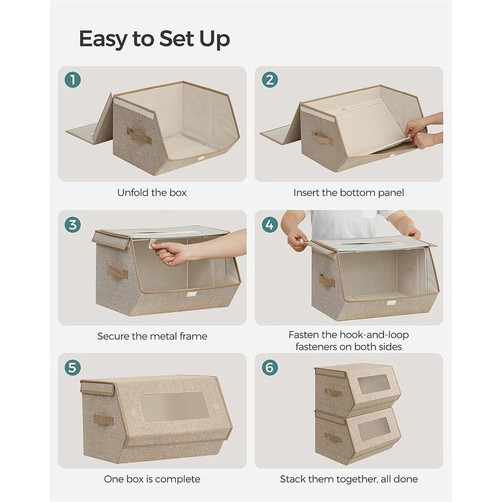 SONGMICS Stackable Storage Bins Set of 2 