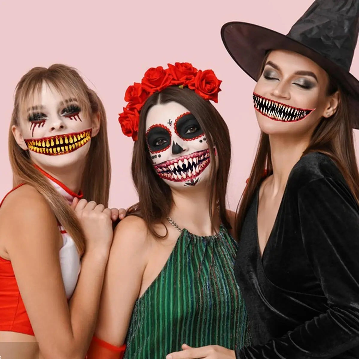 18 Pieces Of Scary And Realistic Design Halloween Temporary Tattoo Stickers 