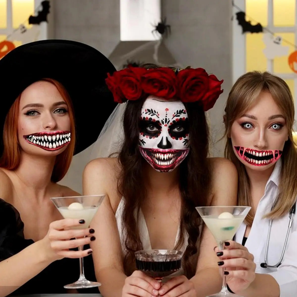 18 Pieces Of Scary And Realistic Design Halloween Temporary Tattoo Stickers 