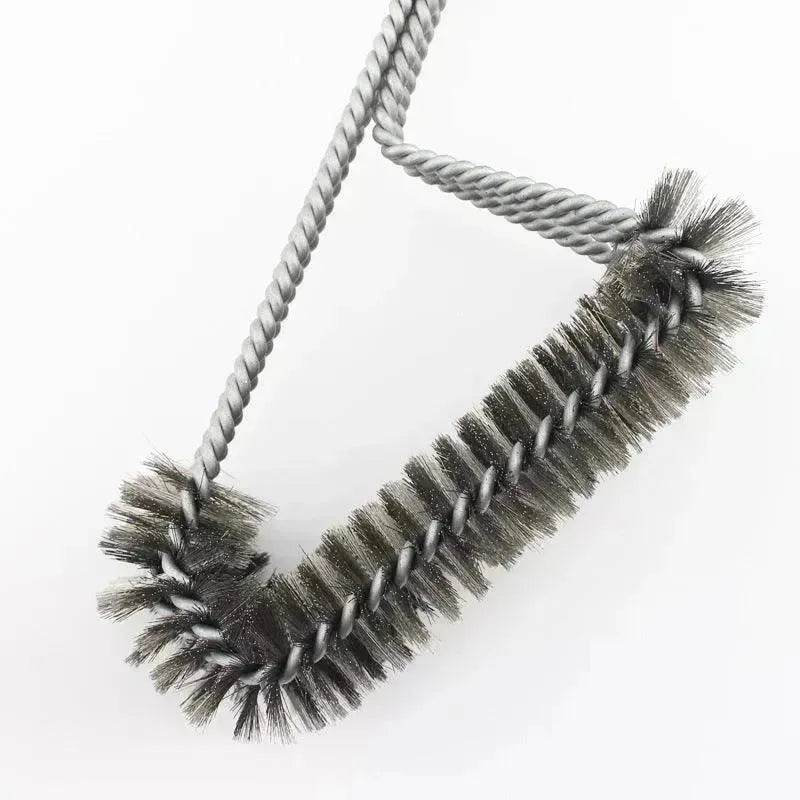 18-inch Three-head Barbecue Grill Cleaning Brush Steel Wire Oven Outdoor BBQ Tools 