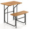 Acacia Wood Patio Table Bench Set One-Side Picnic Table and Seat