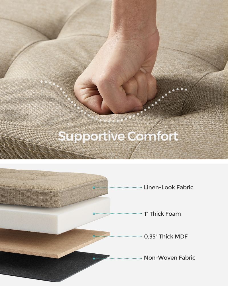 SONGMICS MAZIE Collection 43'' Folding Storage Ottoman Bench 