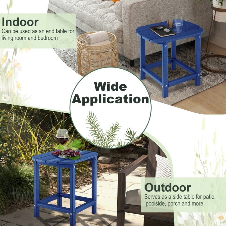 18 Inch Weather Resistant Side Table for Garden Yard Patio-Navy