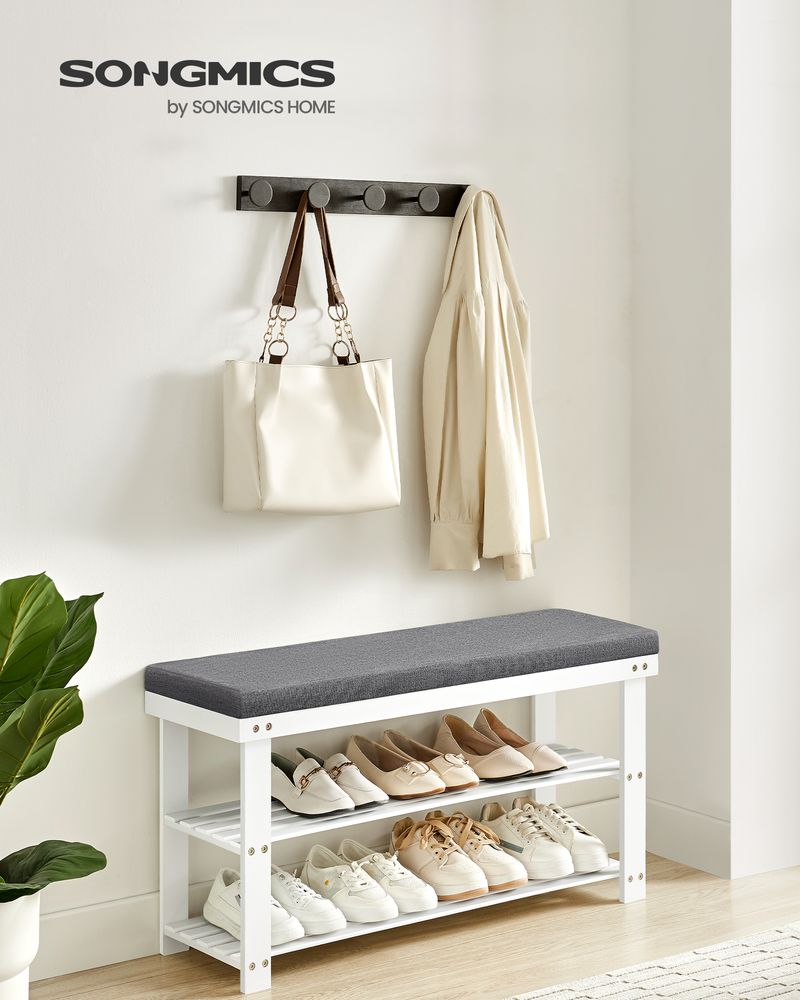 SONGMICS Bamboo Shoe Bench 