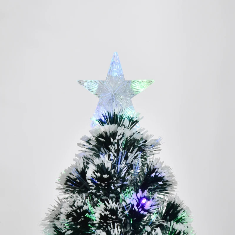HOMCOM Pre-Lit LED Optical Fiber Christmas Tree with Stand 
