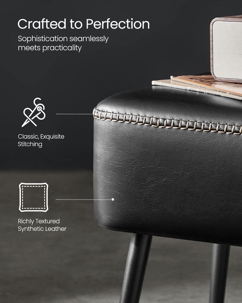 VASAGLE EKHO Collection - Ottoman Bench with Steel Legs 