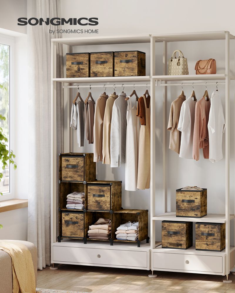 SONGMICS Cube Storage Organizer with Storage Boxes, Set of 6 