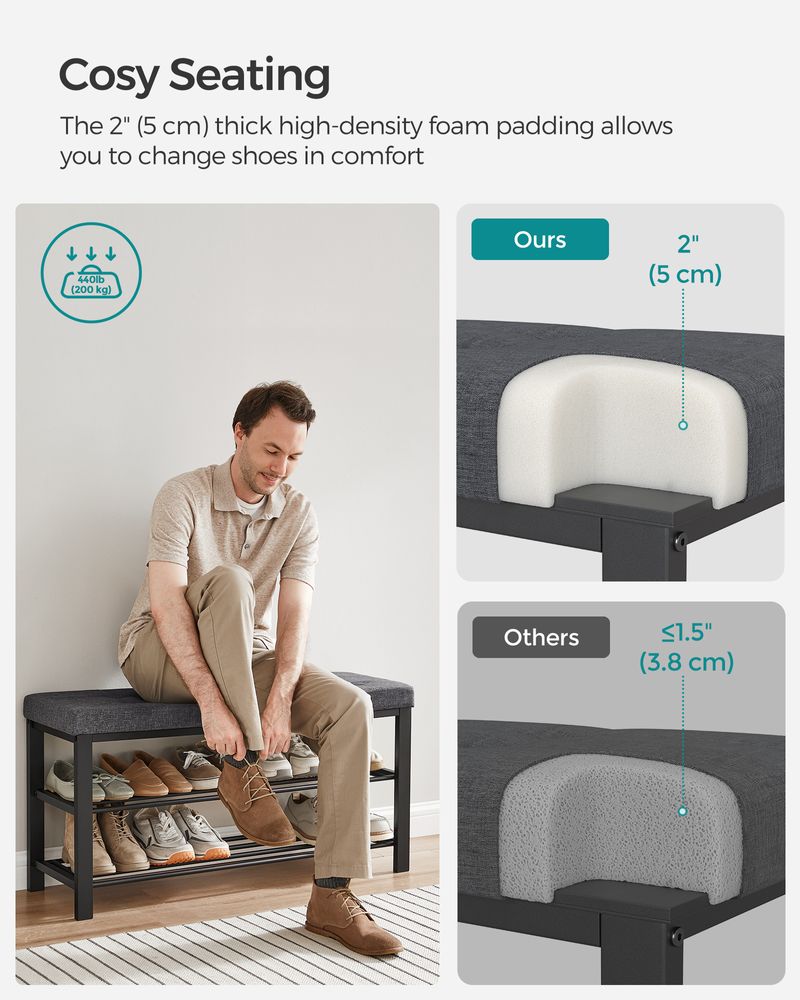 SONGMICS Shoe Bench with Cushion 