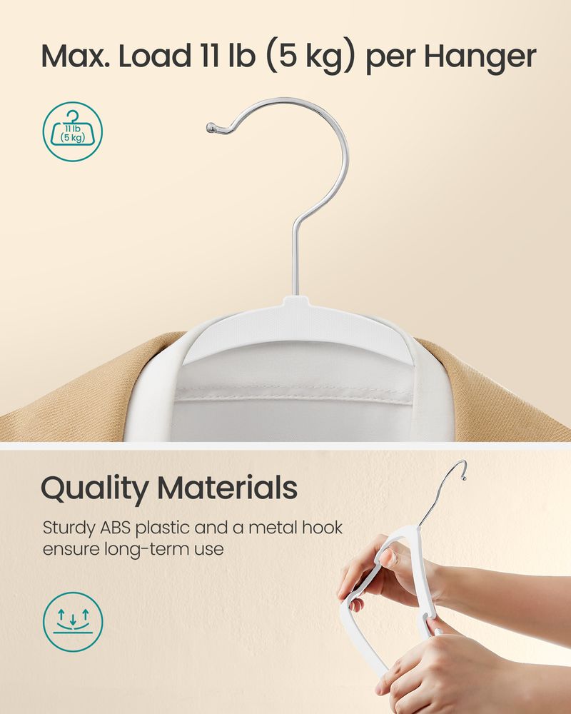 SONGMICS Heavy-Duty Plastic Clothes Hangers 50 Pack 