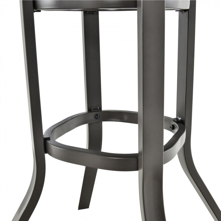 24 Inch Patio Bar Height Table with Aluminum Tabletop and Adjustable Foot Pads