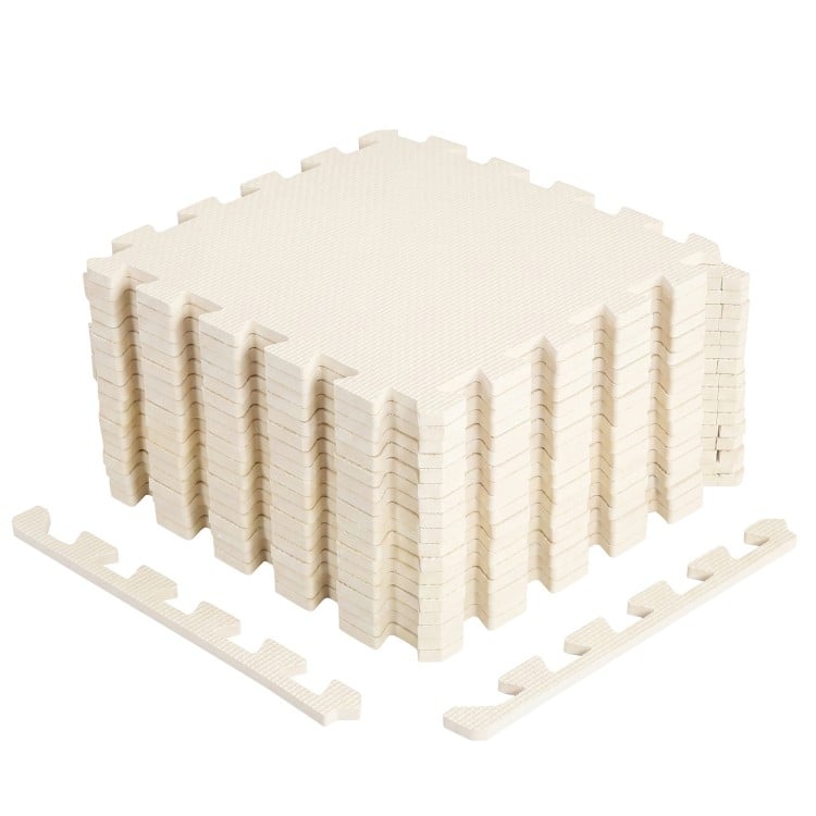 18 Pack Interlocking EVA Foam Floor Tiles with Boarders