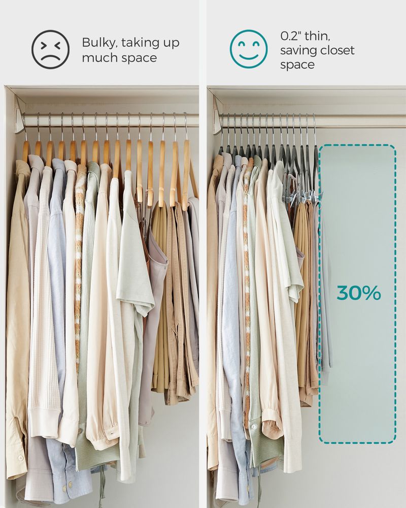 SONGMICS Velvet Pants Hangers with Adjustable Clips 