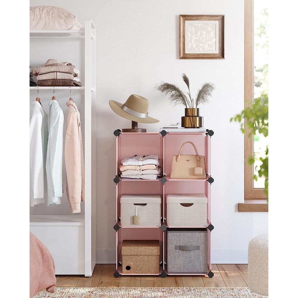 SONGMICS 6 Cube Storage Organizer with Feet and Rubber Mallet 