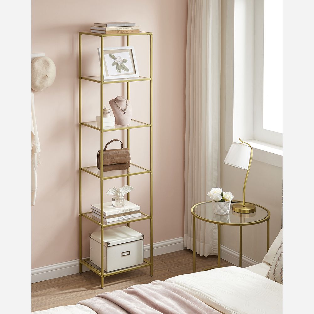 VASAGLE Bookcase, Slim Shelving Unit 