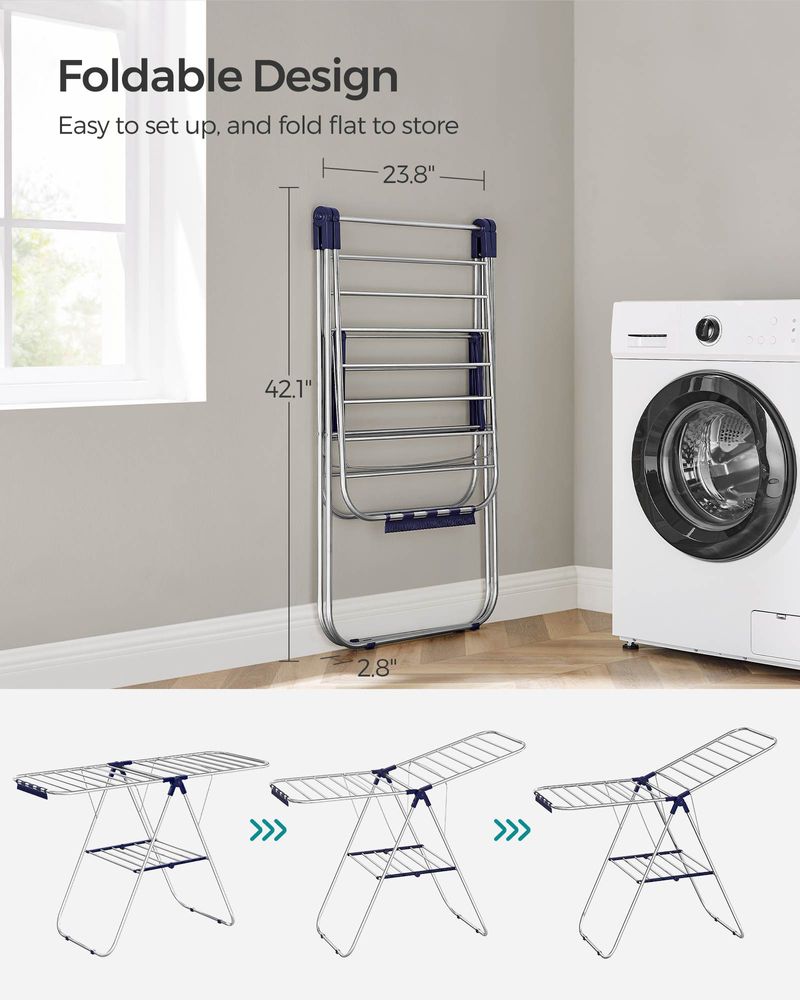SONGMICS Clothes Drying Rack with Sock Clips 