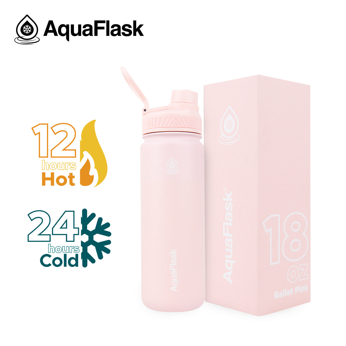 AquaFlask Original Vacuum Insulated Water Bottles 530ml (18oz) 
