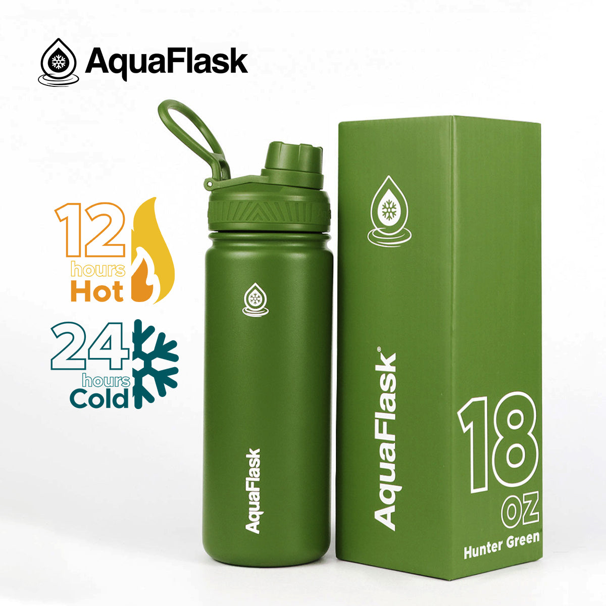 AquaFlask Original Vacuum Insulated Water Bottles 530ml (18oz) 