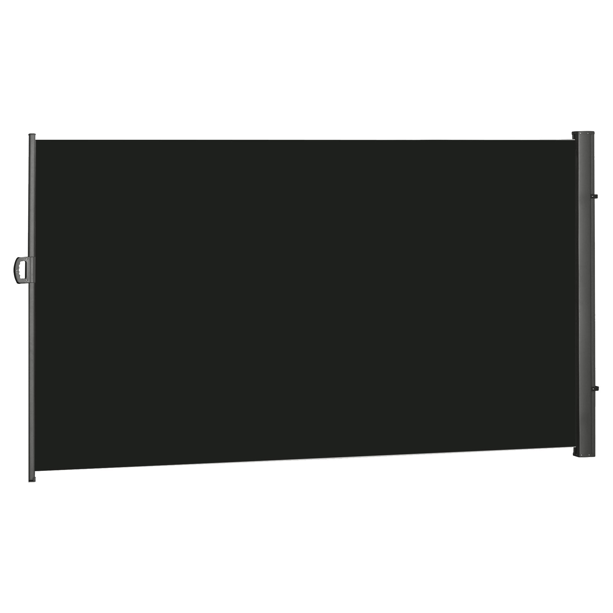Outsunny Retractable Sidescreen: 118" x 79" UV Wind Resistant Outdoor Privacy Panel for Folding Patio, Black 
