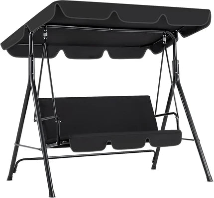 AECOJOY 3-Seat Outdoor Patio Swing Chair – Heavy-Duty Canopy Swing Bench for Backyard, Porch & Garden