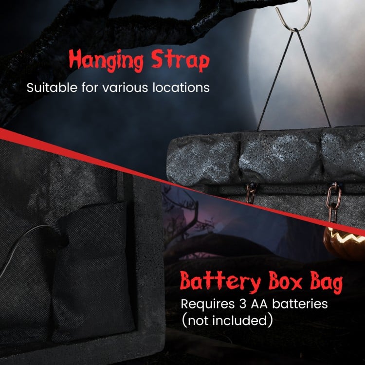 Halloween Hanging Animated Zombie Prisoner Decoration Sound-Activated
