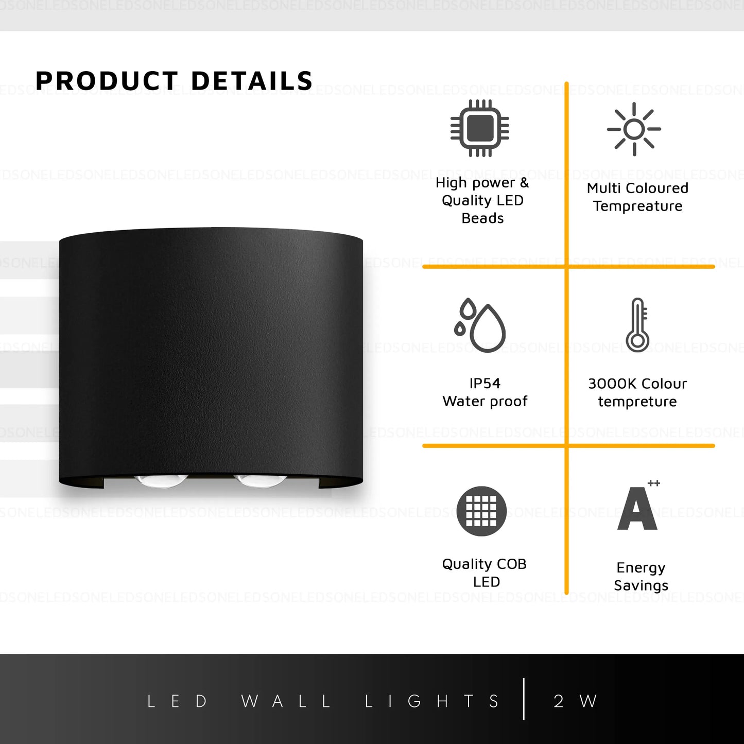 Modern IP54 Waterproof LED Wall Lighting~1604