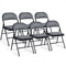 Folding Chair Set with Upholstered Seat and Fabric Covered Backrest-Set of 6