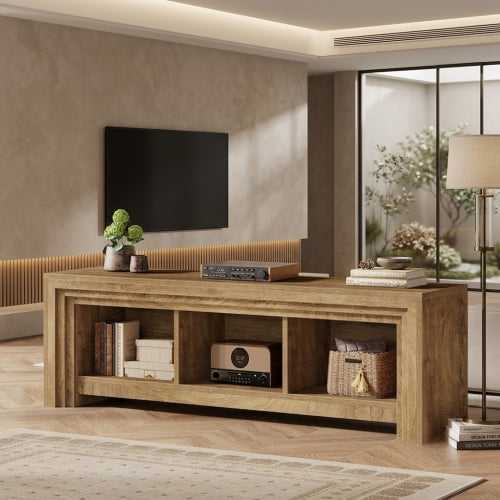 Television Stand 63" Farmhouse Entertainment Center Media Console Natural Oak