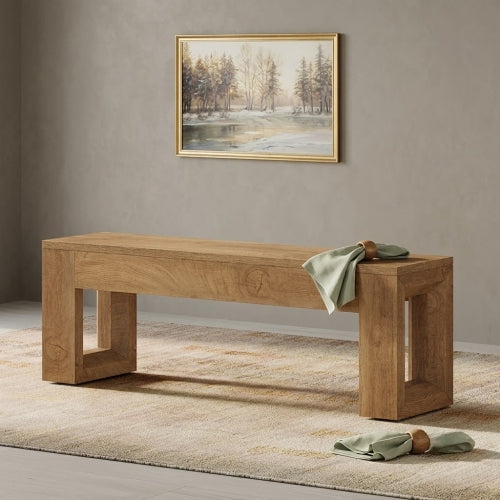 Dining Bench 47" Farmhouse Kitchen Dinner Bench Seat Rustic Wood