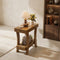 End Table 2-Tier Narrow Rectangular Side Table with Storage Shelf for Small Spaces and Heavy Duty Design Rustic Natural Finish