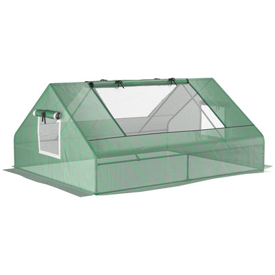 Outsunny Mini Portable Grow Chamber: 71" x 55" x 32" Hot House for Plants with 2 Large Windows Ground Nails, Outdoor Indoor 