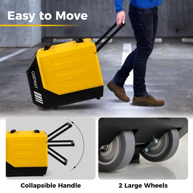 190 PPD Commercial Dehumidifier with Pump and 2 Wheels