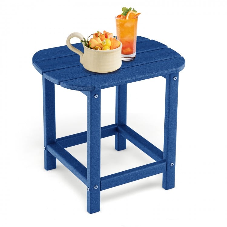 2-Pieces18 Inches Adirondack Outdoor Side Table for Patio and Garden-Navy
