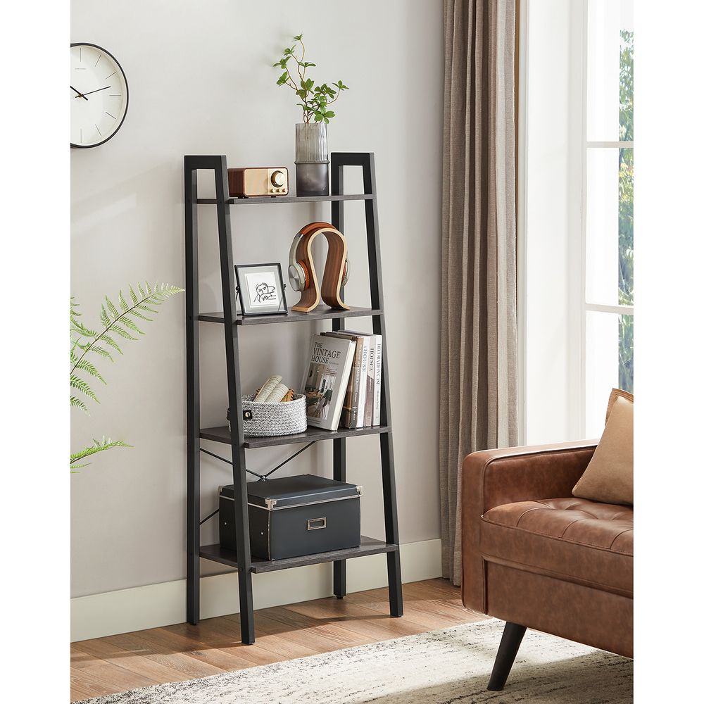 VASAGLE 4-Tier Ladder Shelf with Steel Frame 
