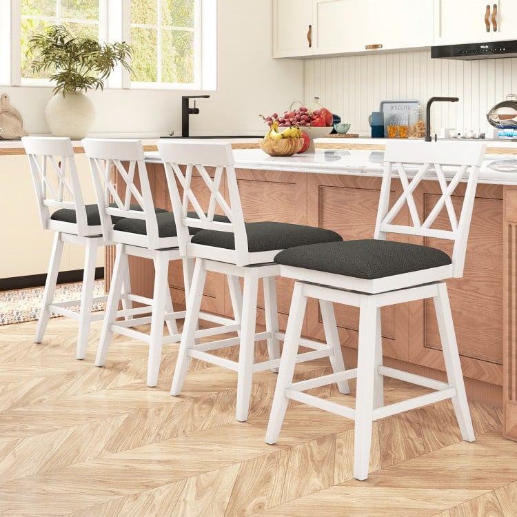24 Inch Counter Height Barstools with Backrest and Upholstered Seat Cushion for Kitchen Dining Room-24 Inch